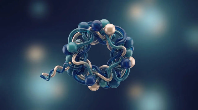 Abstract cyclic peptide ring structure representing oxytocin as a research material.