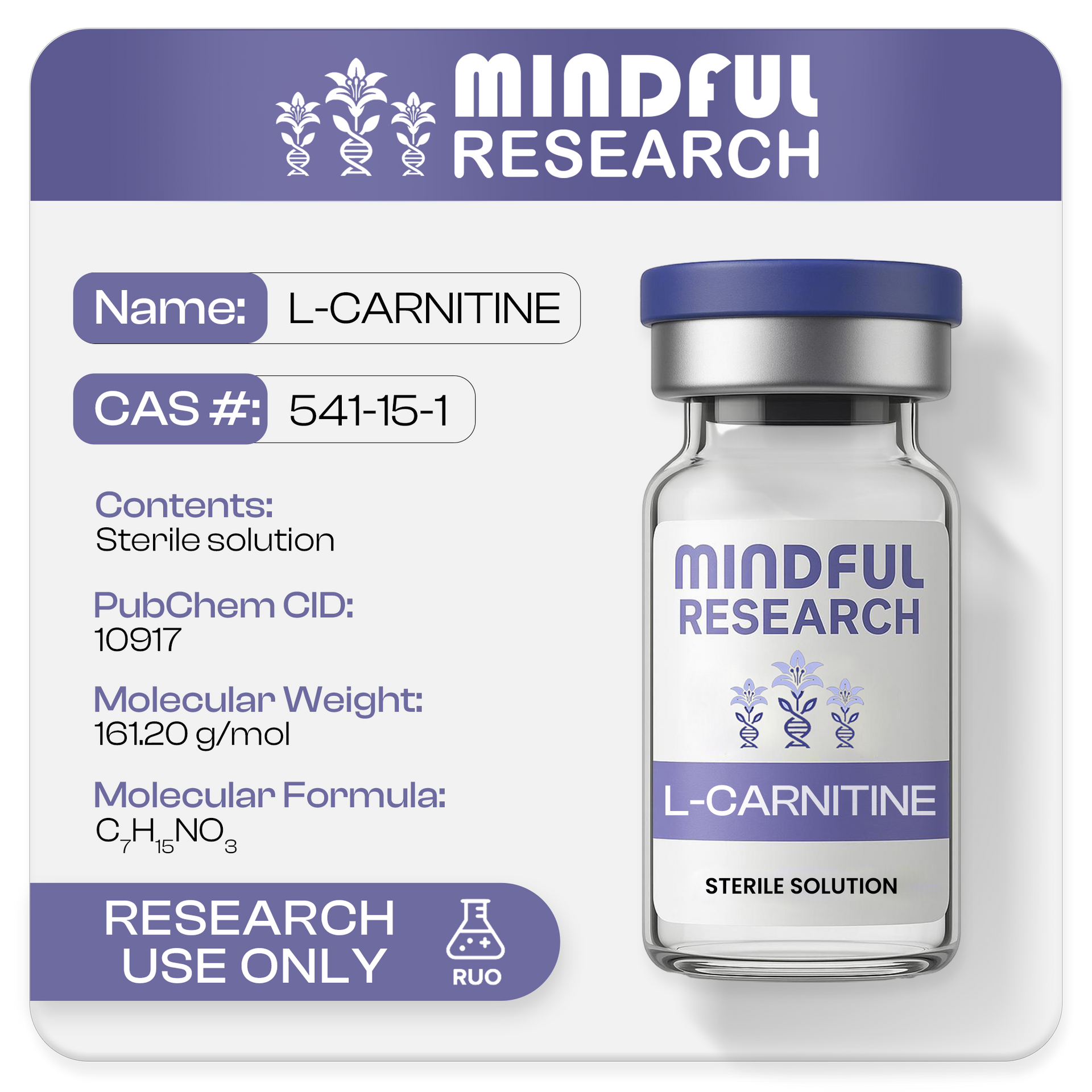 L-Carnitine  Mindful Research- Best Peptides - Buy Research Chemicals