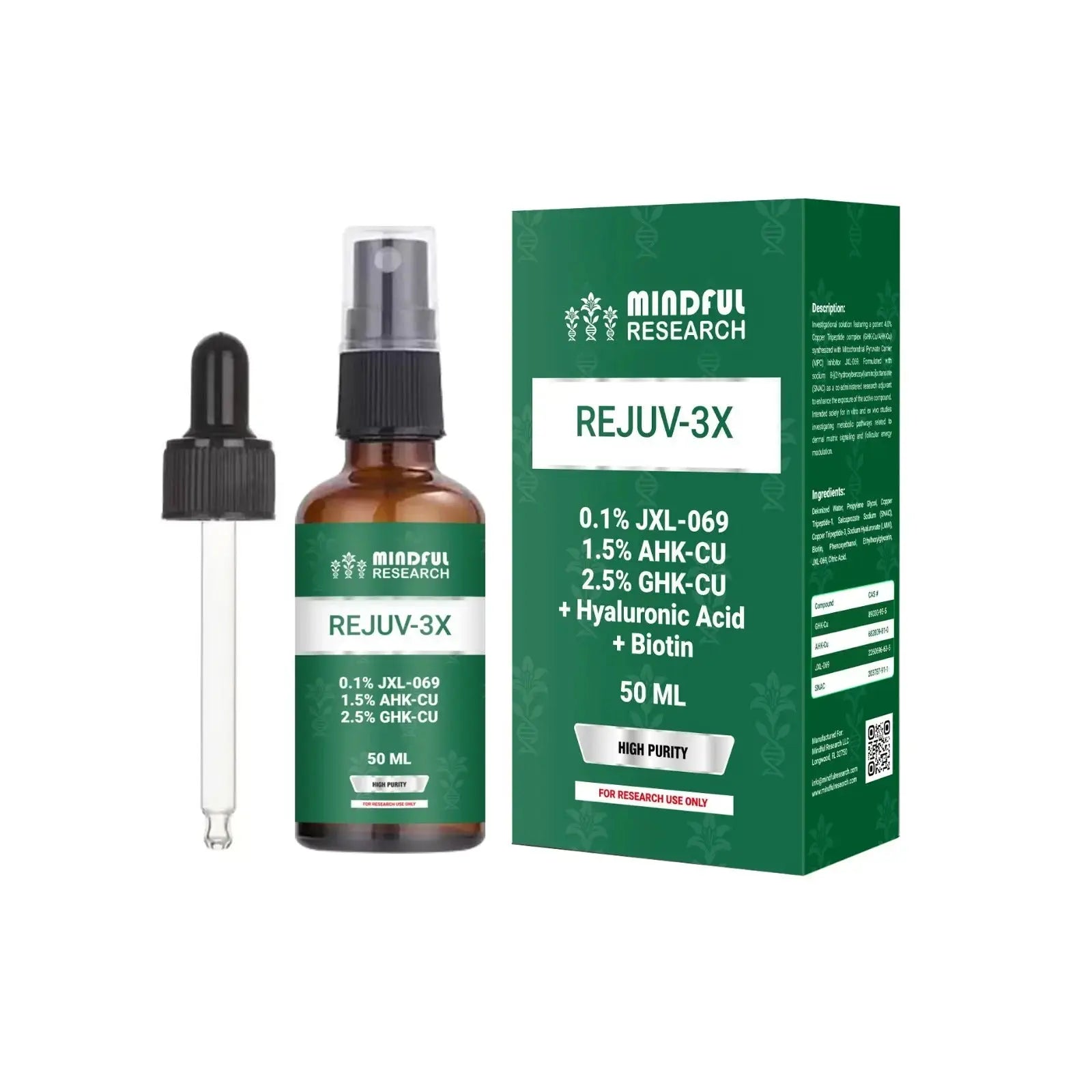 Buy REJUV-3X Solution (GHK-Cu, AHK-Cu) | Mindful Research